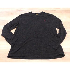Polo‎ Ralph Lauren Men Large T Shirt Long Sleeve Burgundy Pony Heather Black